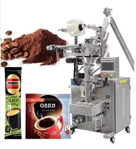 Линия фасовки и упаковки кофе 3 в 1 в пакет