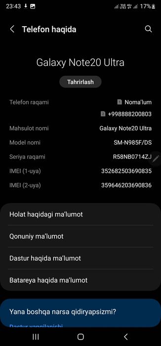 Samsung note 20 ultra