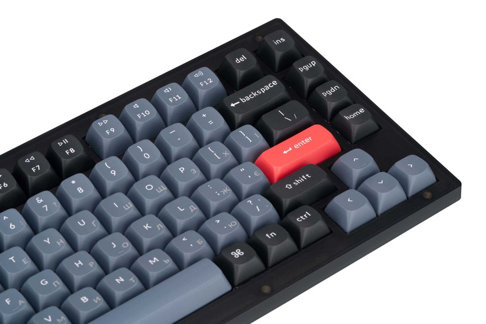 }Keychron V1 ANSI 75% 84 Key Frosted Black Full Assembled Knob Switch