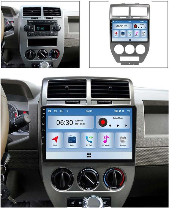 Мултимедия Двоен дин за Jeep Compass Dodge Caliber навигация Android