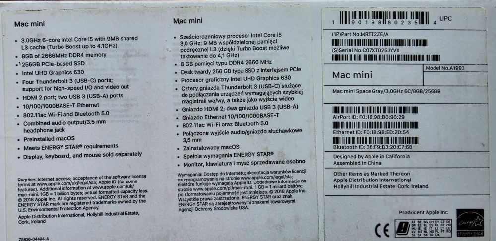 Mac mini 2018, като нов!