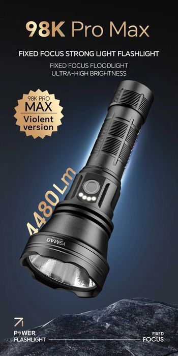 Lanterna LED 98KProMax, reincarcabila, 4480LM, raza de actiune 680m