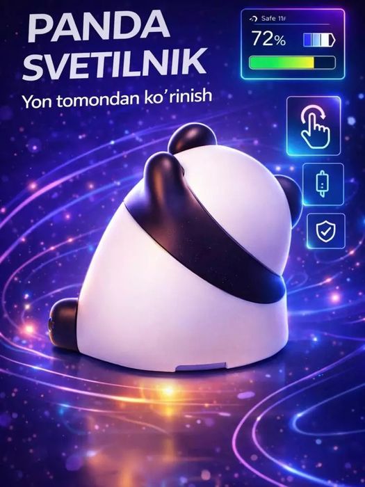 Yoqimli Panda lampa tungi yoritgich