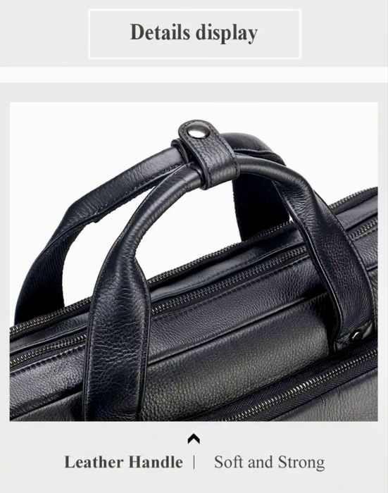 Мъжка класическа бизнес чанта с голям обем/Черна ест.кожа -10%Промоция