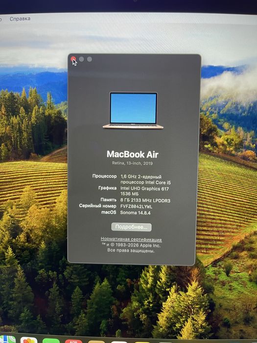 Macbook air 13 2019 года