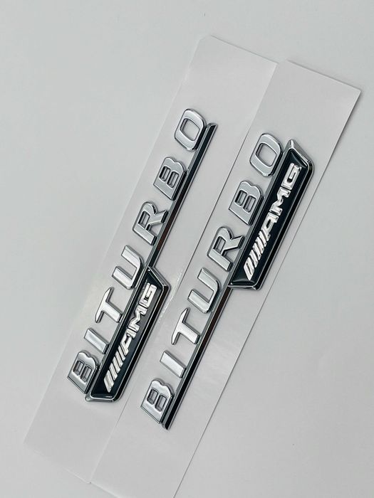 Embleme Compatibile Mercedes biturbo AMG crom