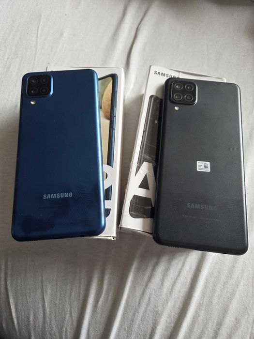 Doua bucati - Samsung Galaxy A12 (Model SM-A125F/DSN), varianta de culoare albastru (Blue) si negru (Black)cu 64 GB spațiu de stocare