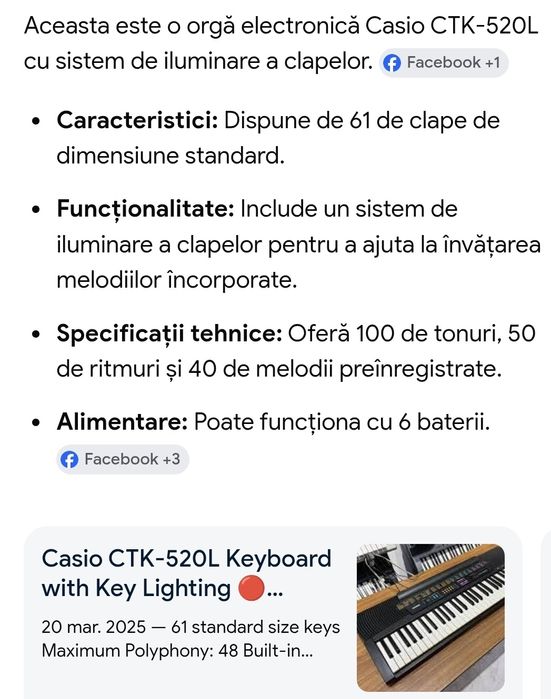 Orgă  Casio CTK-520L