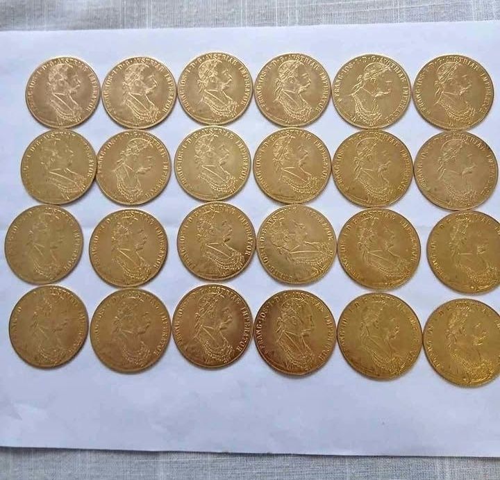 Vând monede placate cu aur de 24k Frank Iosif 4 ducat 1915 1la1