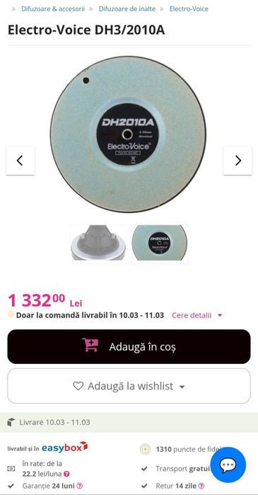 Vand 2 Drivere Electro-Voice EV DH2010A originale ca noi