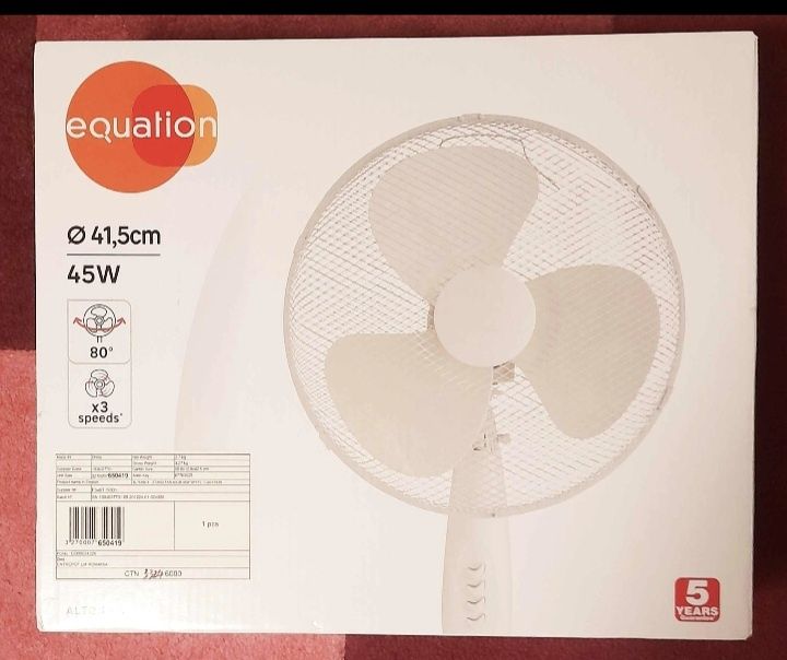 Ventilator NOU în cutie 2 modele 45W,înălțime reglabilă,viteză 3 trepte, oscilație 90 diametru 41cm