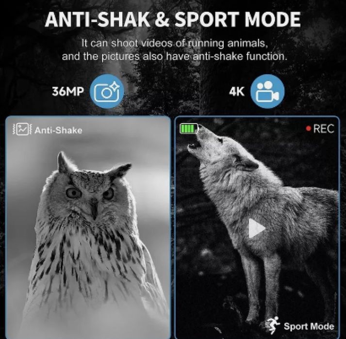 Бинокъл 4k нощно виждане, 36MP