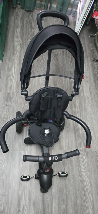 Tricicleta trotineta  cu roti de cauciuc Qplay Rito Rubber