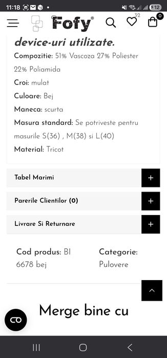 Rochie tricotata soft bej cu guler intors si maneca scurta