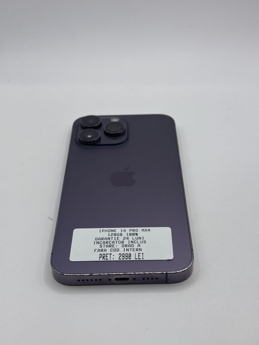 iphone 14 pro max 128gb 100% Grad A Garantie 24 luni Rate - zonemag.ro