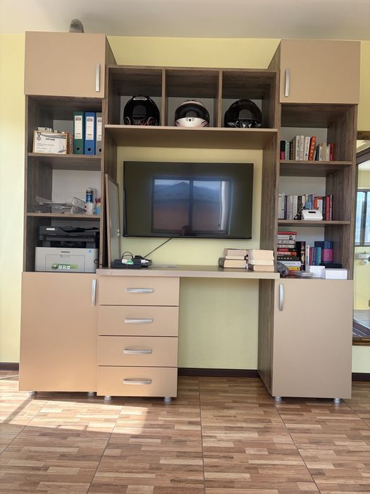 Biblioteca Birou mdf lucios