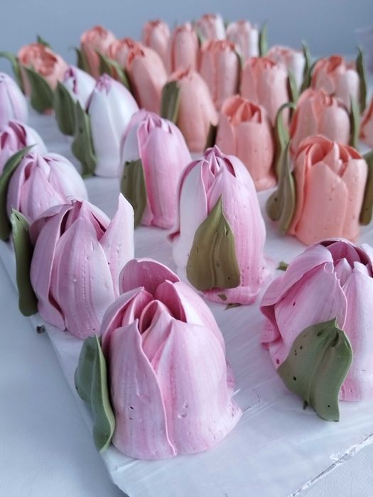 Зефирные съедобные тюльпаны