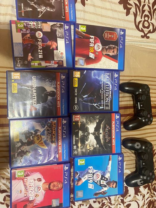 ps4 slim 2 joystick uri +9 jocuri