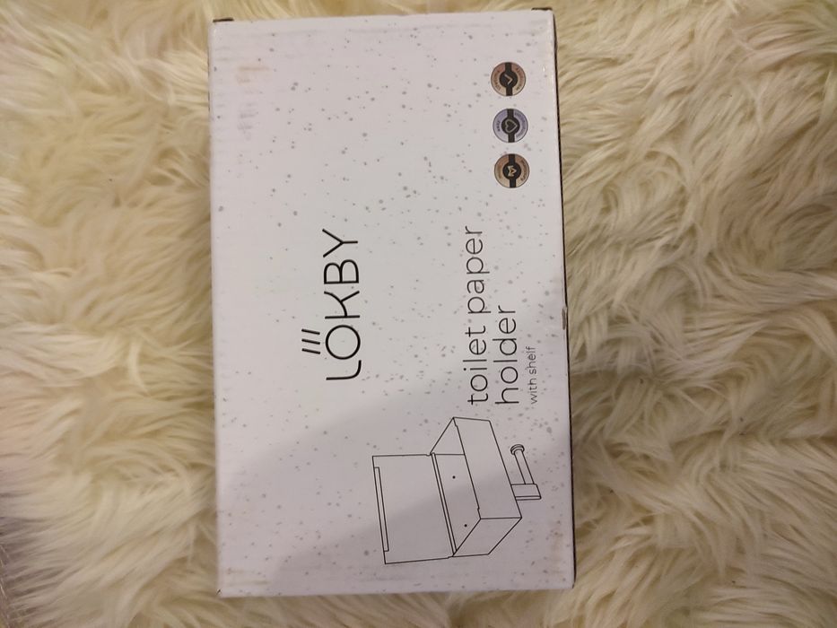 Suport hartie igienica cu raft culoare negru