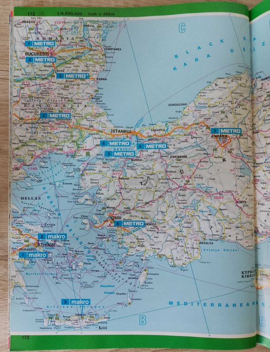 Метро и Макро пътен атлас на Европа/ Metro & Makro Euro Atlas