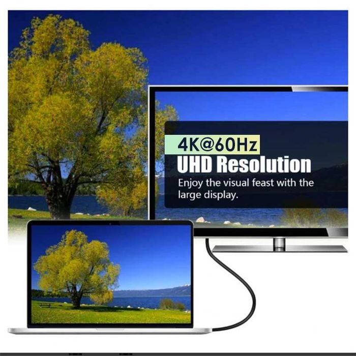 Cablu convertor USB-C la Displayport DP pt laptop, telefon, 4K - 1.8m