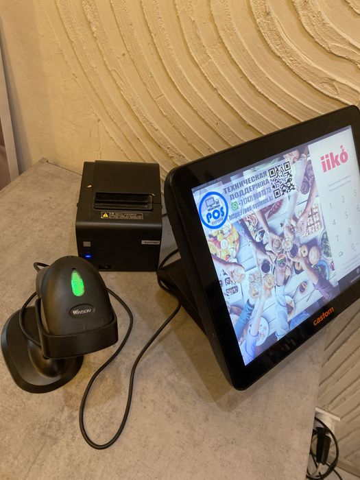 Моноблоки 2шт, +сканер,+принтер для общепита