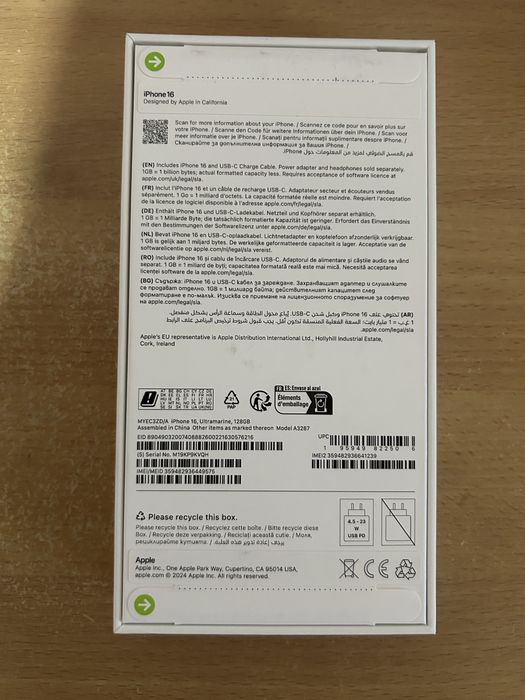 Vand Iphone 16 5G 128 GB Ultramarine