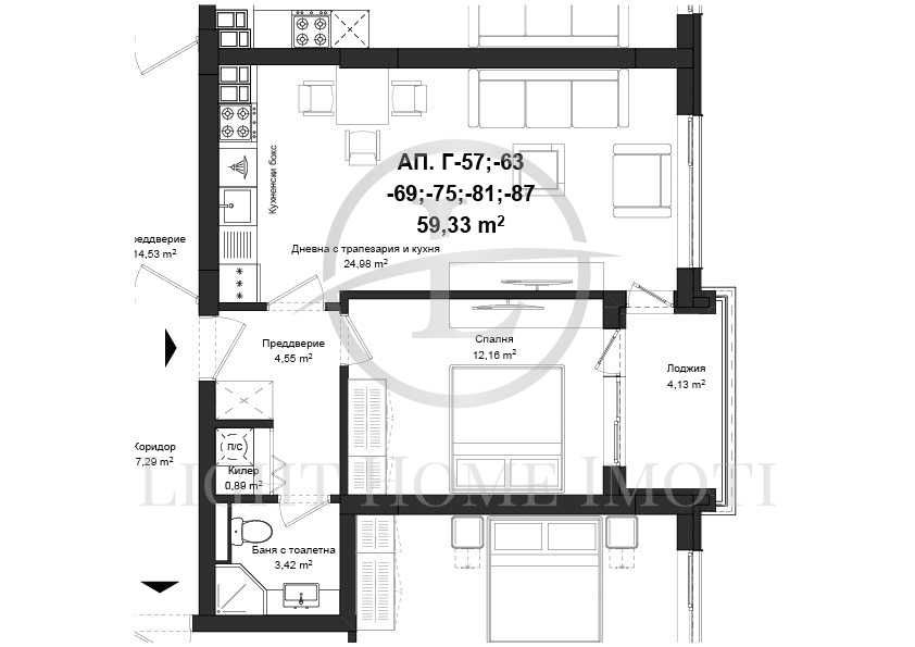 Продава се Двустаен апартамент в Пловдив, Гагарин - 70 кв.м за 851 €/кв.м - Снимка #3
