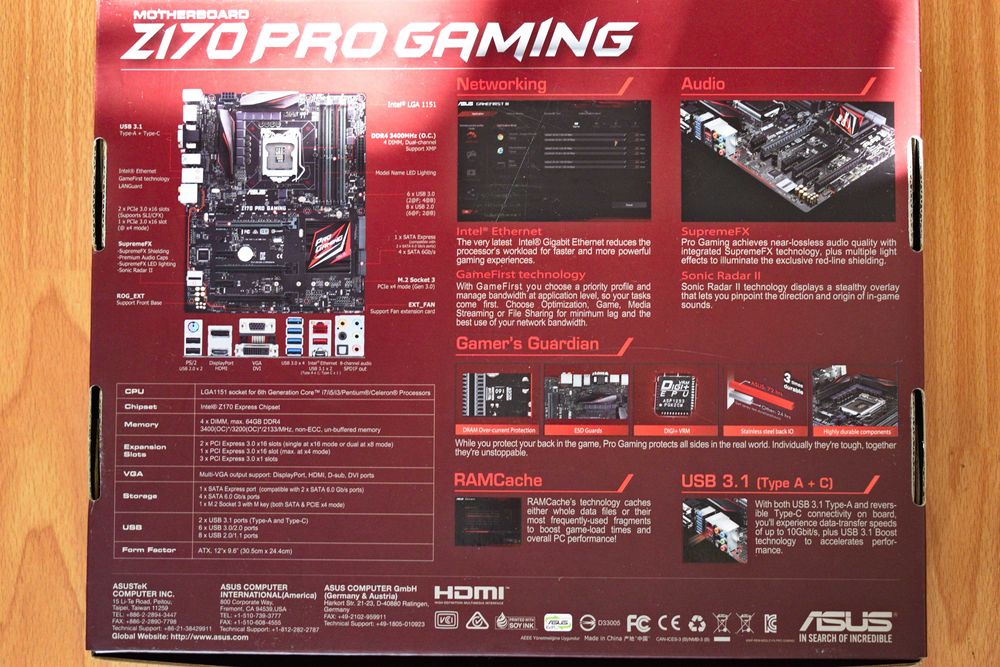 Asus Z170 Pro Gaming