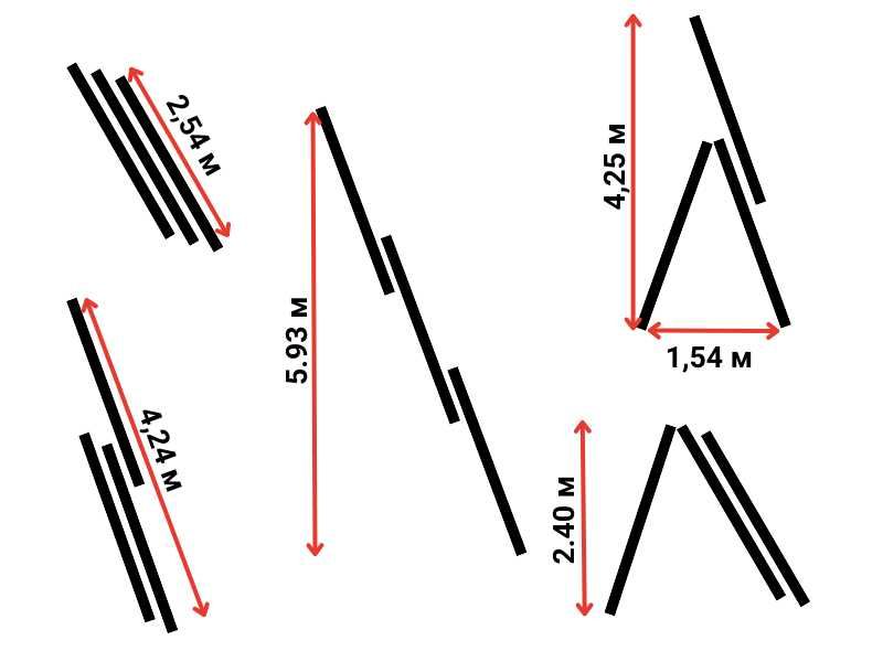 Стълба алуминиева  секционна 3х9 6,44м
