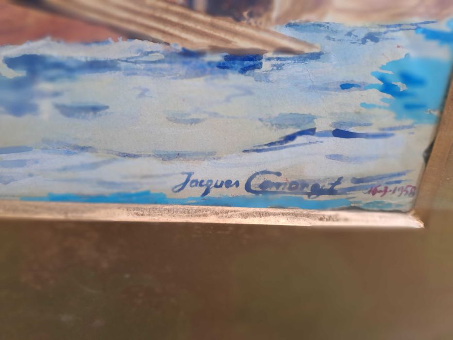 tablou acuarela semnat Morariu Silviu datat 1958