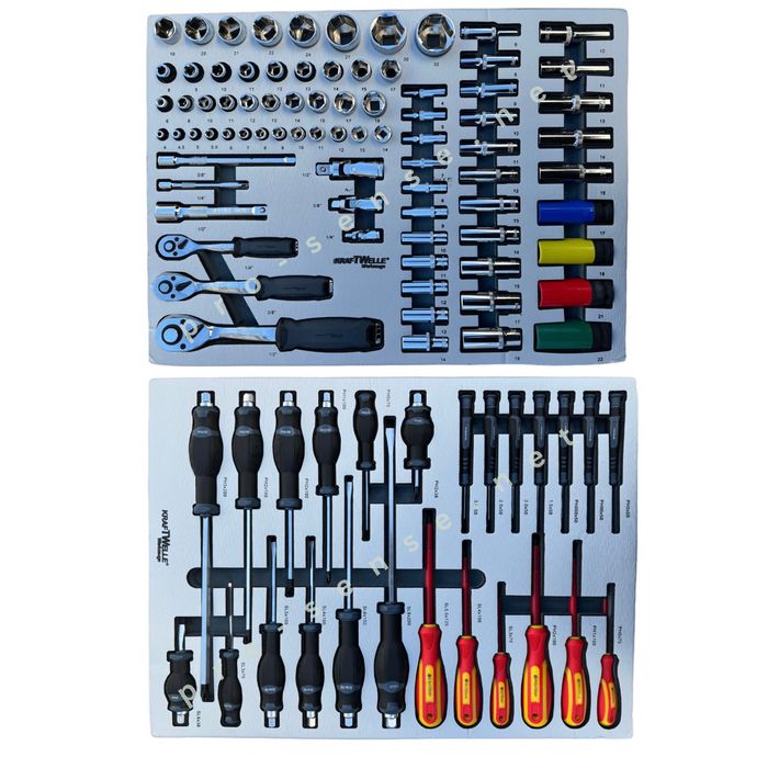 Шкаф с 7 Чекмеджета с Инструменти с 6 Пълно Оборудвани KraftWelle