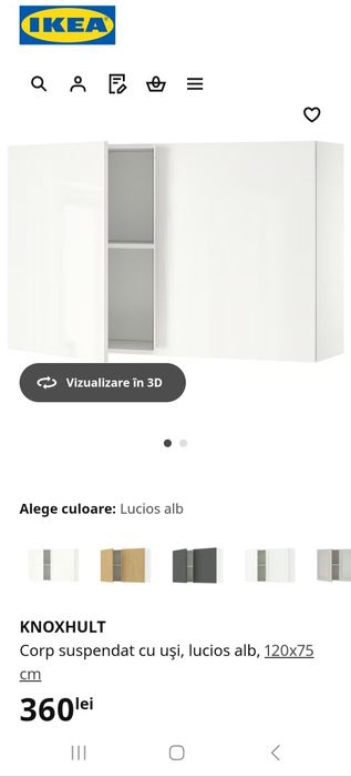 Vand corp suspendat ikea knoxhult alb