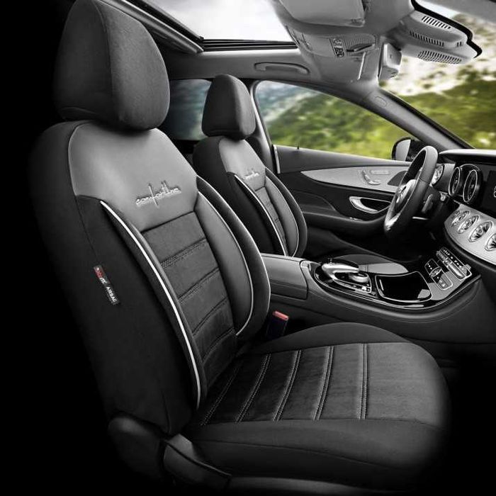 К-т Луксозна Тапицерия Automat-OTOM, Черна с бял шев, COMFORT LINE