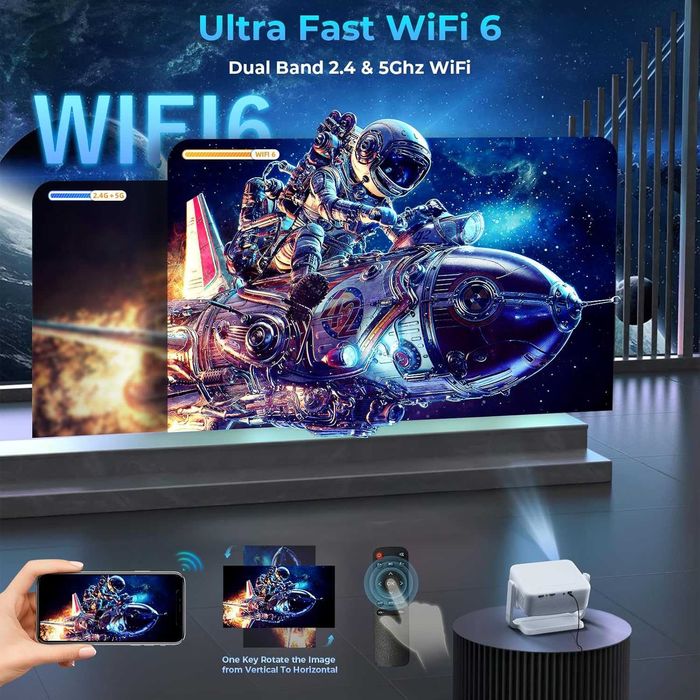 Proiector Lisowod, Suport 4K Full HD 1080P