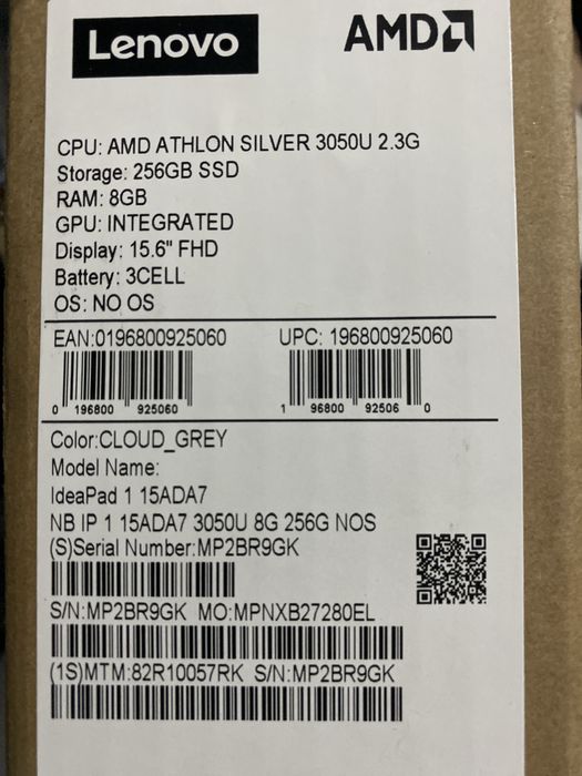 Ноутбук Lenovo ideapad 1 15ADA7