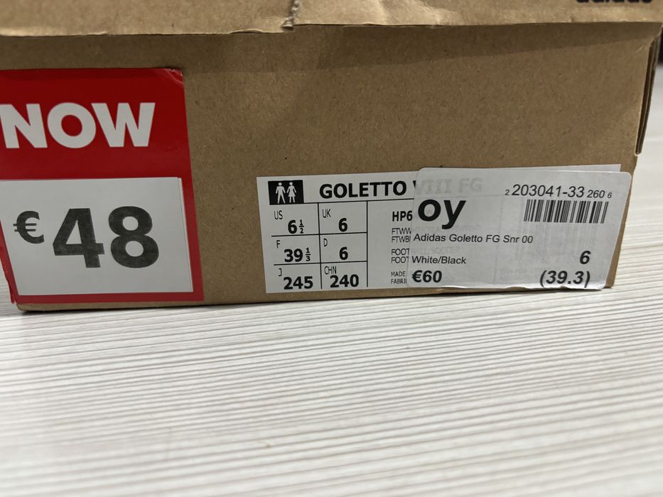 Ghete fotbal Adidas Goletto FG Snr 00 mărimea 39 1/3