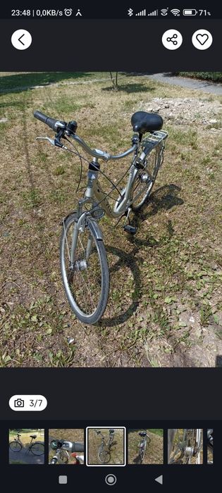 City-bike aluminiu, dinam&schimbător Shimano in butuc, sc