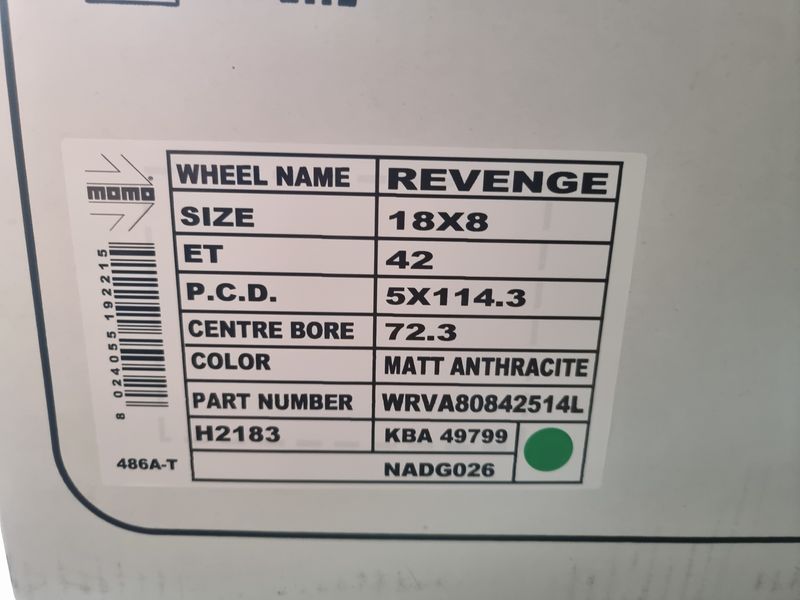 18цола 5х114.3 Toyota,Tesla,Kia,Honda,Hyundai,Honda,Mazda Tesla 5x114.