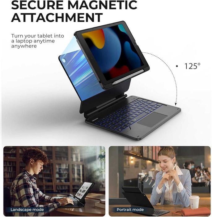 Клавиатура с Тракпад за iPad 10.2 (7/8/9 Gen) - Dexnor Magic Style