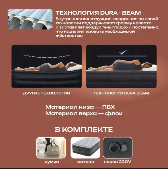 Надувной матрас intex 64412. Доставка