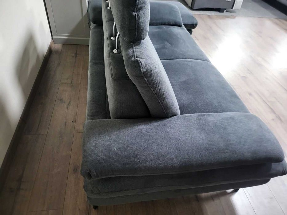 Тъмно сив комплект дивани от плат тройка и двойка "Dieter Knoll"