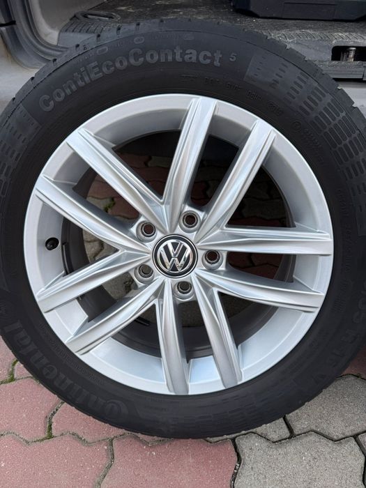 Jante de aluminiu originale VW Golf 7 R16 cu cauciucuri bune de vara