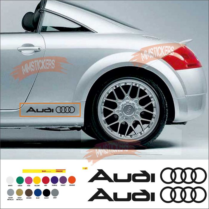 Стикер Audi Рингове за Audi автомобил /Автомобилен Стикер за Ауди