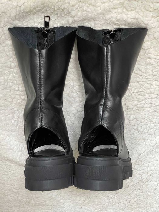 Sandale romane negre dama piele gladiator fermoar cizme vara femei