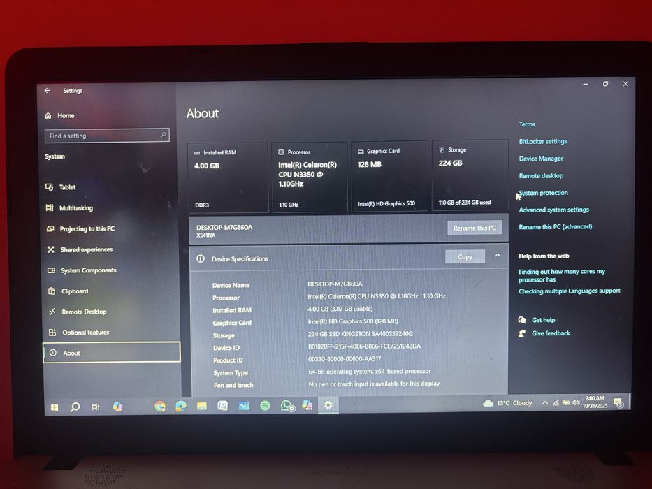 vand laptop acer perfect functional