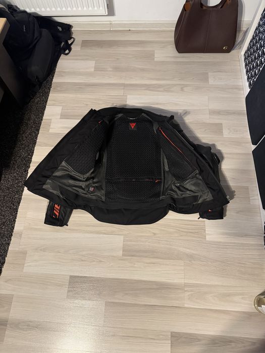 Geaca Dainese de piele Super Speed 4 Black Matt Fluto Red
