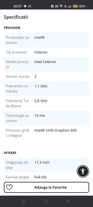 Laptop 17,3 inch aproape nou