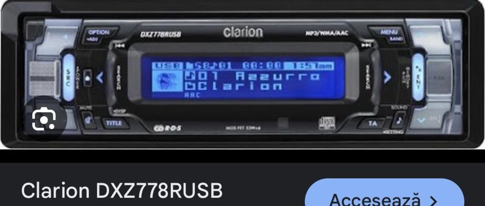 CD player auto Clarion DXZ 778 RUSB