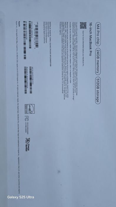Macbook pro 24. 512 talik